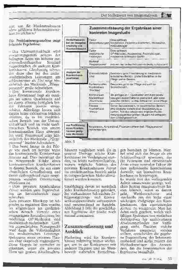 Vorschauseite 6: Der Stellenwert von Imageanalysen Marketing eines Krankenhauses