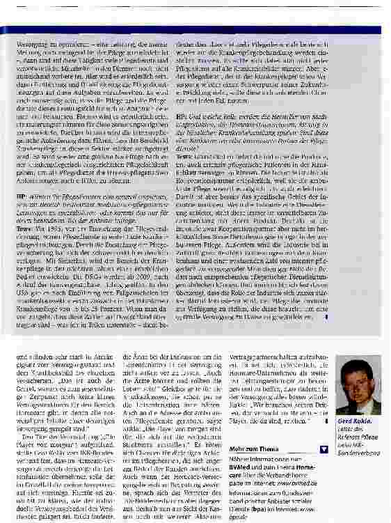 Vorschauseite 4: Steigende Nachfrage nach spezialisierter KrankenpflegeHomecare - der Wachstumsmarkt für Pflegedienste