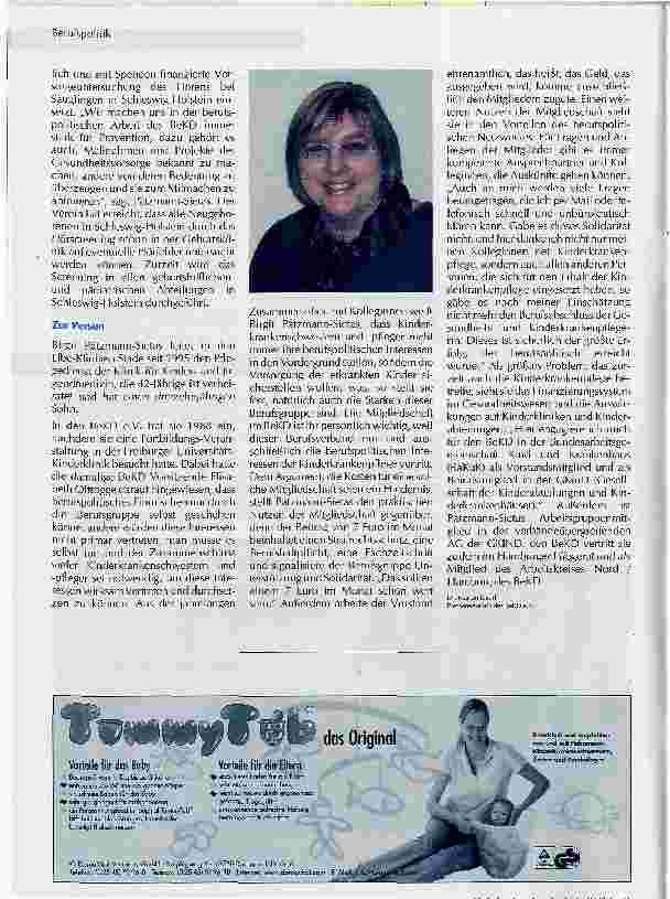 Vorschauseite 2: Gesundheitsvorsorge ist ein Schwerpunkt der berufspolitischen Arbeit des BeKD e. V.