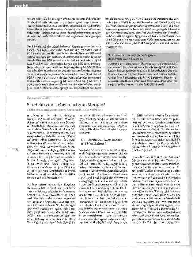 Vorschauseite 2: Forderungen der Pflegedienste gegen Krankenkassen aus dem Jahre 2001 können noch bis zum 31.12.2005 eingeklagt werden!