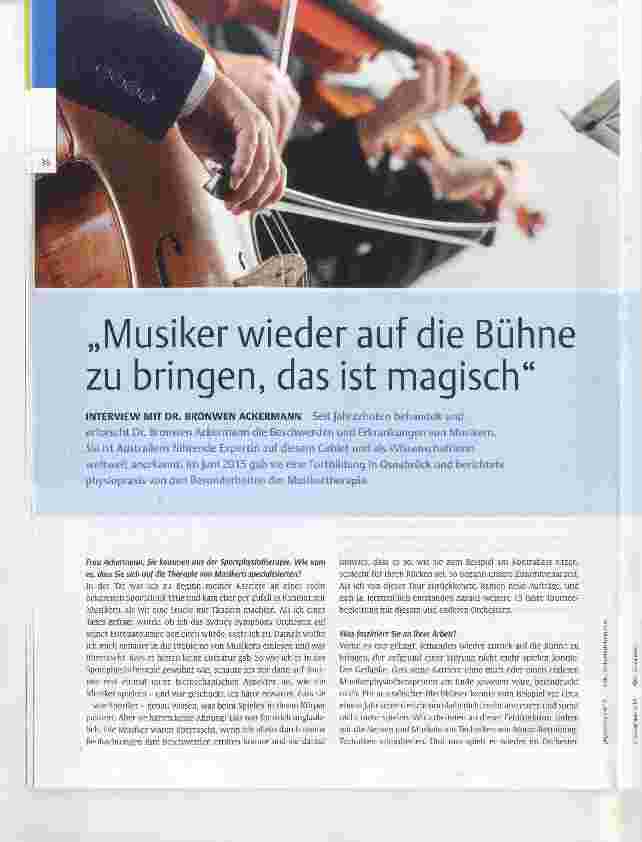 Vorschauseite 1: Musiker wieder auf die Bühne zu bringen, das ist magisch
