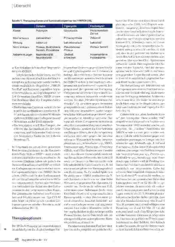 Vorschauseite 3: Antiinfektive Therapie von Infektionen mit multiresistenten gramnegativen Erregern (MRGN)