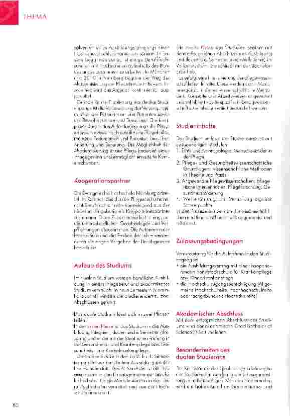 Vorschauseite 2: STUDIENGANGE DER GESUNDHEITS-UND PFLEGEWISSENSCHAFTEN