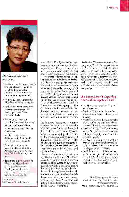 Vorschauseite 5: STUDIENGANGE DER GESUNDHEITS-UND PFLEGEWISSENSCHAFTEN