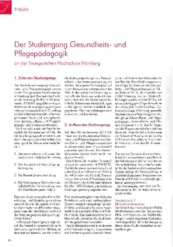 Vorschauseite 6: STUDIENGANGE DER GESUNDHEITS-UND PFLEGEWISSENSCHAFTEN
