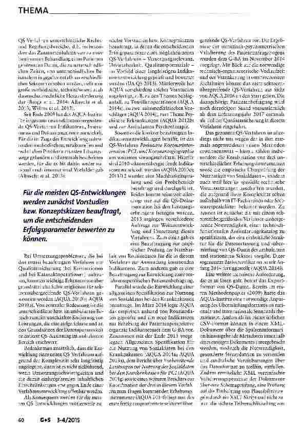 Vorschauseite 2: Sektorenübergreifende Qualitätssicherung: Eine erste Bilanz