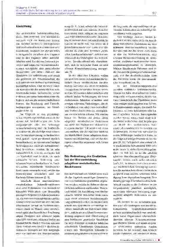 Vorschauseite 2: Die metabolische Selbstzerstörung des kritisch kranken Patienten (Teil I): Evolutionsbiologische Hintergründe, Mechanismen und Sinnhaftigkeit