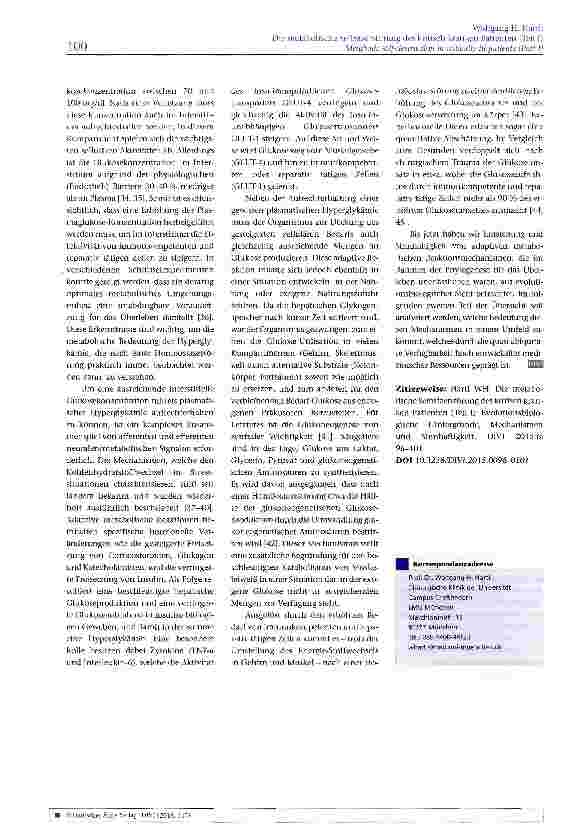 Vorschauseite 5: Die metabolische Selbstzerstörung des kritisch kranken Patienten (Teil I): Evolutionsbiologische Hintergründe, Mechanismen und Sinnhaftigkeit