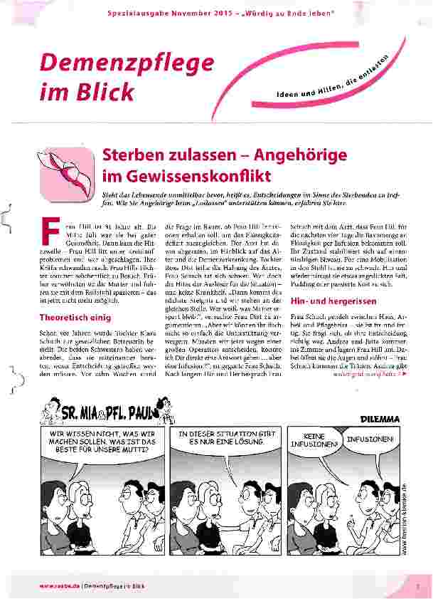 Vorschauseite 1: Sterben zulassen - Angehörige im Gewissenskonflikt