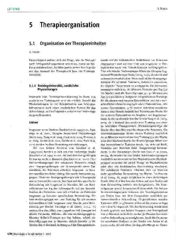 Vorschauseite 1: Organisation der Therapieeinheiten
