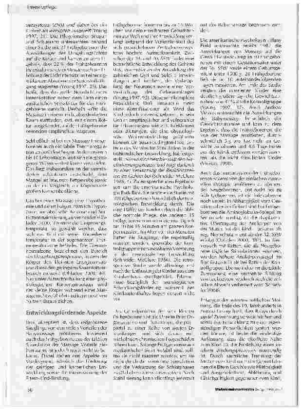 Vorschauseite 2: Entwicklungsförderung von Frühgeborenen durch Massage