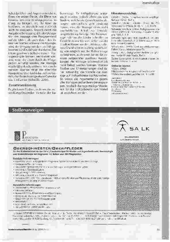 Vorschauseite 3: Entwicklungsförderung von Frühgeborenen durch Massage
