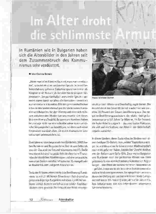 Vorschauseite 1: Im Alter droht die schlimmste Armut