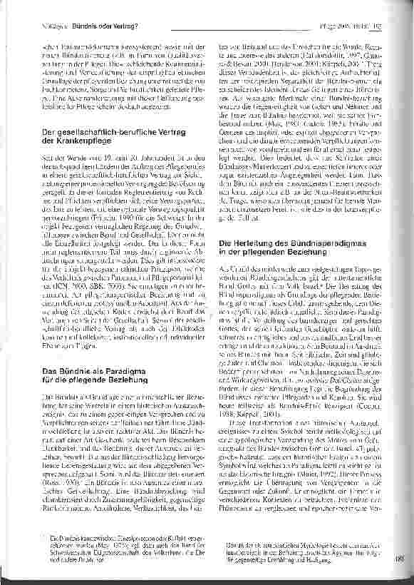 Vorschauseite 2: Bündnis oder Vertrag? Eine Reflexion über zwei Paradigmen der pflegenden Beziehung