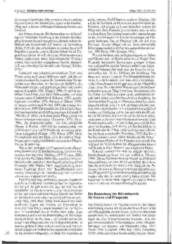 Vorschauseite 3: Bündnis oder Vertrag? Eine Reflexion über zwei Paradigmen der pflegenden Beziehung