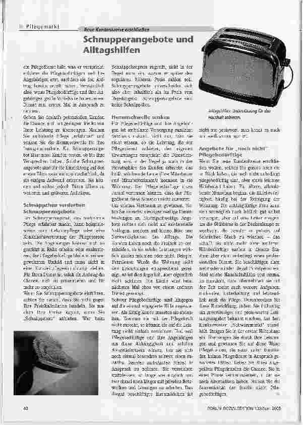 Vorschauseite 3: Schnupperangebote und Alltagshilfen