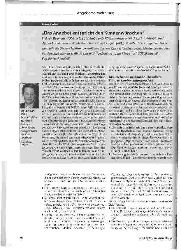 Vorschauseite 3: Privatleistungen über Guthabenkarte abrechnen - das Projekt Ihre ZeitDer Kunde kauft Zeit