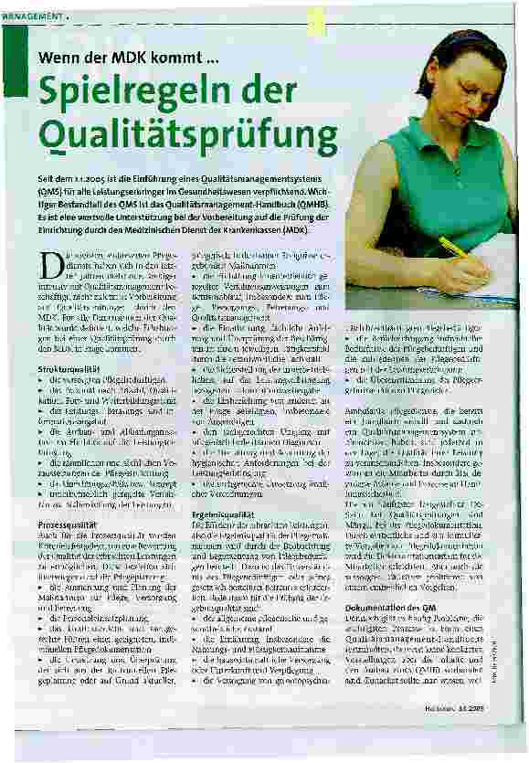 Vorschauseite 1: Spielregeln der Qualitätsprüfung
