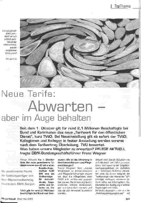 Vorschauseite 1: Neue Tarife:Abwarten aber im Auge behalten