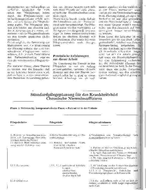 Vorschauseite 2: Standardpflegeplan bei chronischer Niereninsuffizienz