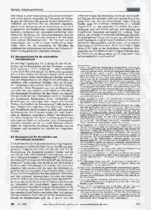 Vorschauseite 5: Die Arbeitszeitrichtlinie (Richtlinie 2003/88/EG) im Meinungsstreit zwischen Kommission und Parlament - Eine Zwischenbilanz