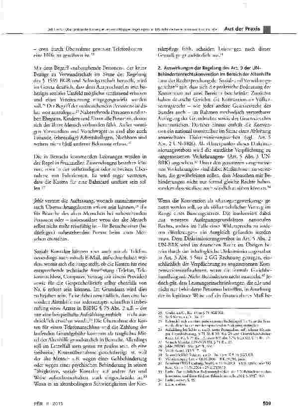 Vorschauseite 4: Über praktische Konsequenzen einschlägiger Regelungen der UN-Behindertenrechtskonvention im Falle von Pflegebedürftigkeit