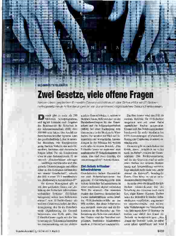 Vorschauseite 1: Zwei Gesetze, viele offene Fragen