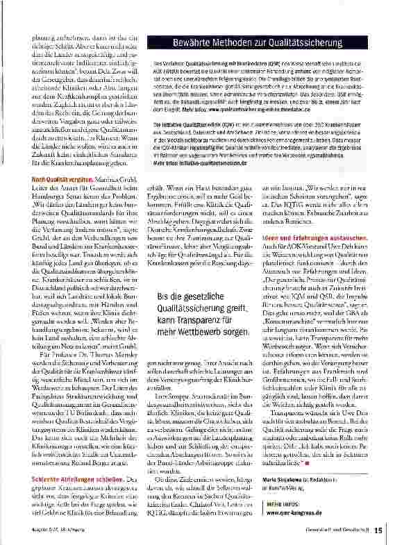 Vorschauseite 2: Schrittmacher für die Klinikqualität