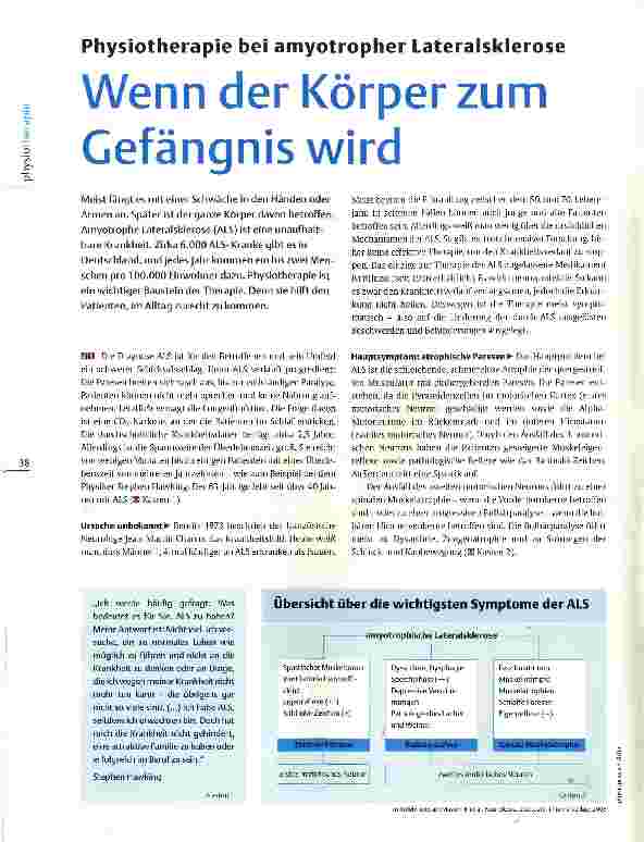 Vorschauseite 1: Physiotherapie bei amyotropher Lateralsklerose Wenn der Körper zum Gefängnis wird