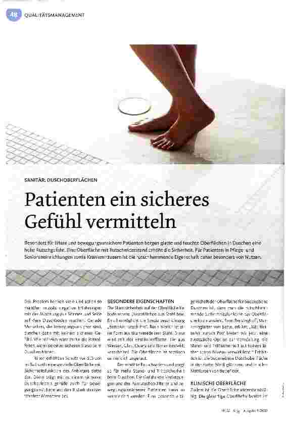 Vorschauseite 1: Patienten ein sicheres Gefühl vermitteln