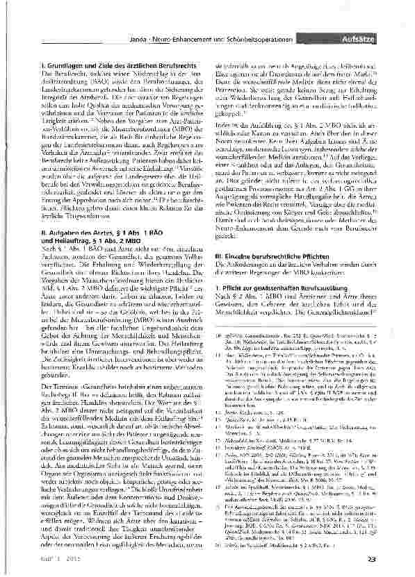 Vorschauseite 2: Neuro-Enhancement und Schönheitsoperationen Berufsrechtliche Zulässigkeit und sozialrechtliche Rahmenbedingungen