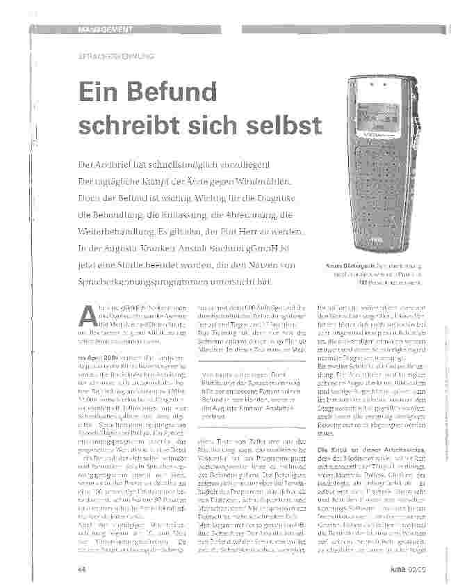 Vorschauseite 1: Ein Befund schreibt sich selbst