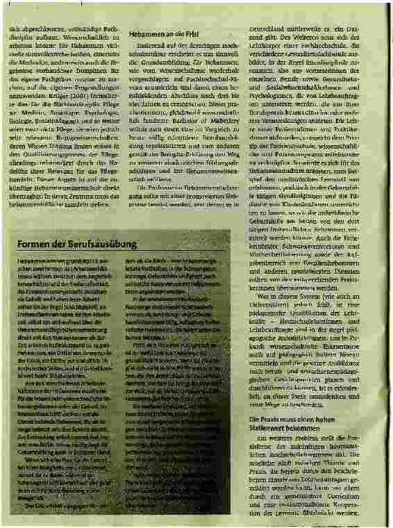 Vorschauseite 3: Hebammenausbildung an die Fachhochschulen!Ein Plädoyer für die Akademisierung