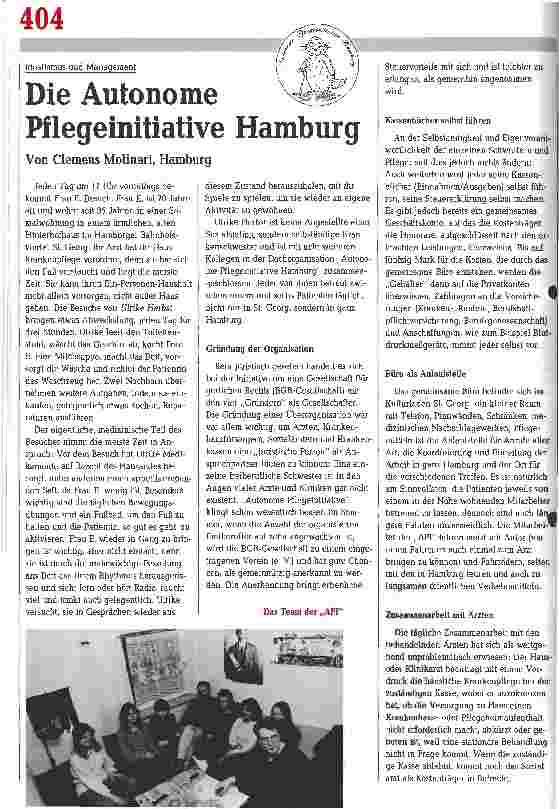 Vorschauseite 1: Die Autonome Pflegeinitiative Hamburg Idealismus und Management