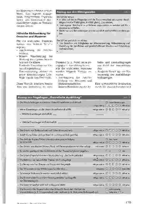 Vorschauseite 3: Beurteilungen für die AusbilderEvaluation