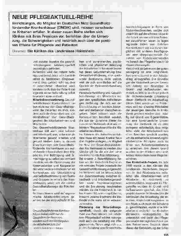 Vorschauseite 2: Eine gesunde Lebensund Arbeitswelt in der Klinik