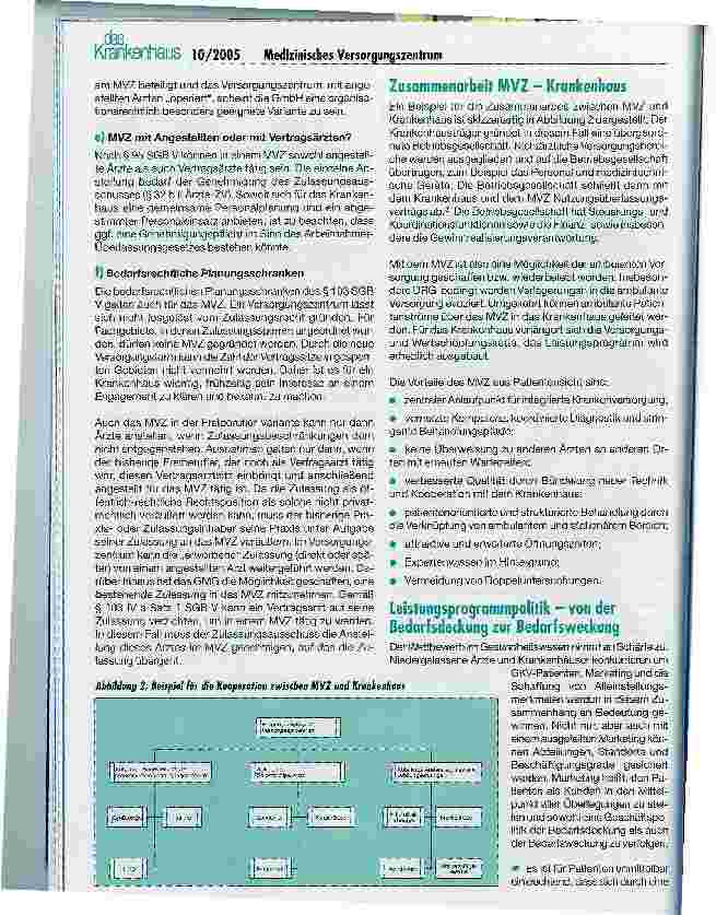 Vorschauseite 2: Wann lohnt sich ein MVZ?Konzeption des Gesetzgebers und betriebswirtschaftliche Implikationen aus Sicht der Krankenhäuser