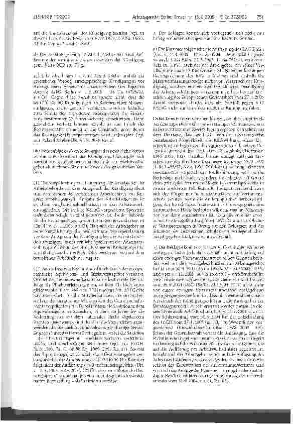 Vorschauseite 5: Interessenausgleich; Kündigung; Massenentlassungsanzeige; Sozialauswahl § 1 Abs. 1, §§ 17 ff. , § 23 Abs. 1 KSchG