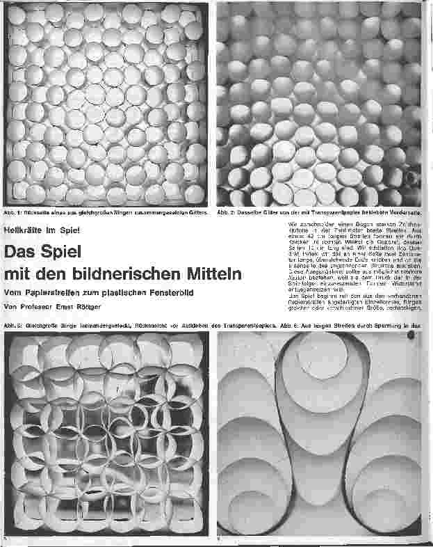 Vorschauseite 1: Heilkräfte im Spiel Das Spiel mit den bildnerischen Mitteln Vom Papierstreifen zum plastischen Fensterbild