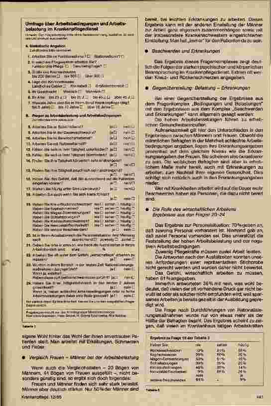Vorschauseite 4: Arbeitsbedingungen des Krankenpflegepersonals