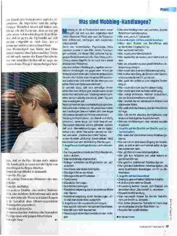 Vorschauseite 2: Mobbing Belastender Psycho-Krieg