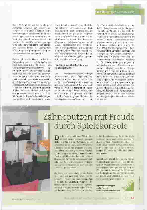 Vorschauseite 2: Prävention berufsbedingter Hauterkrankungen