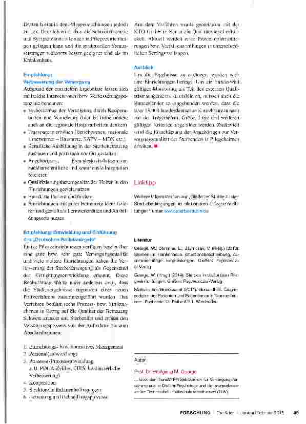 Vorschauseite 4: Gießener Studien über Sterbeorte in Deutschland Teil II: Die Pflegeeinrichtung