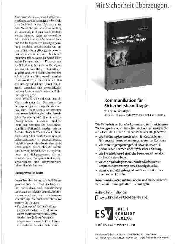 Vorschauseite 4: Sucht am Arbeitsplatz Teil 1 Vom Alkoholverbot zum Gesundheitsmanagement