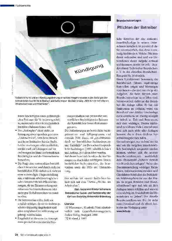 Vorschauseite 5: Sucht am Arbeitsplatz Teil 1 Vom Alkoholverbot zum Gesundheitsmanagement