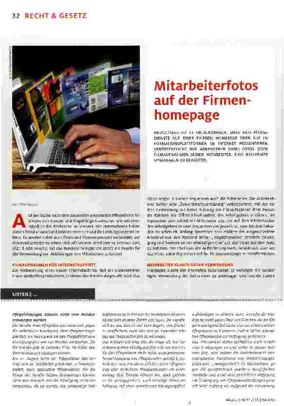 Vorschauseite 1: Mitarbeiterfotos auf der Firmenhomepage