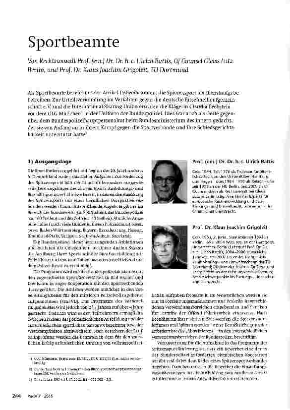 Vorschauseite 1: Sportbeamte