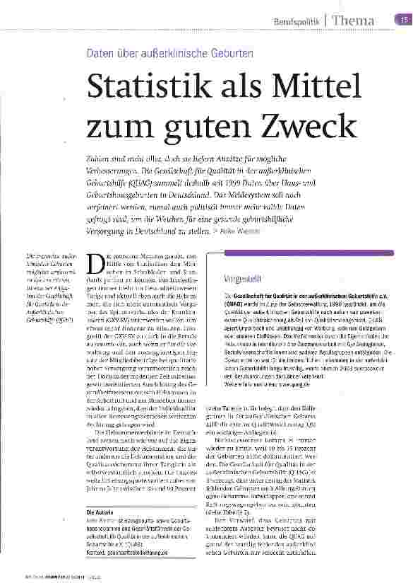 Vorschauseite 2: Statistik als Mittel zum guten Zweck