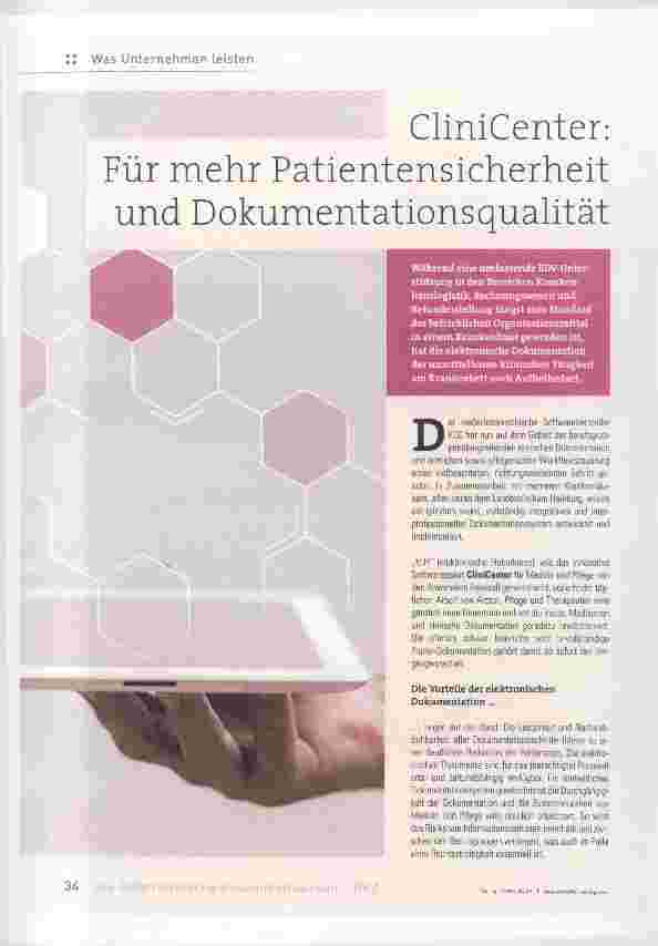 Vorschauseite 1: CliniCenter: Für mehr Patientensicherheit und Dokumentationsqualität
