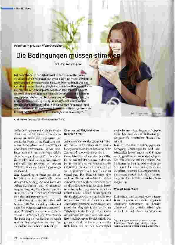 Vorschauseite 1: Die Bedingungen müssen stimmen